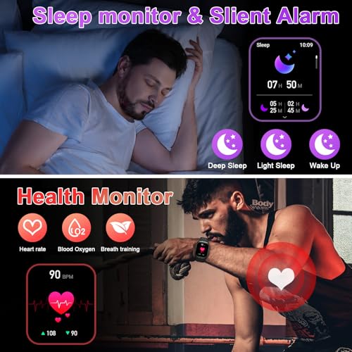 Smart Watch for Men Fitness Tracker: Waterproof Make/Answer Call Military Digital Watches Run Smartwatch Android Phones iP...