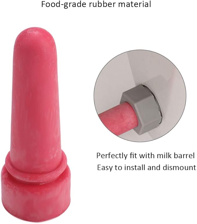 Calf Milk Drink, 5pcs Animal Feeding Supplies Little Cow Calf Milk Nipple 6.9cm Length Rubber Milk Drink Nipples