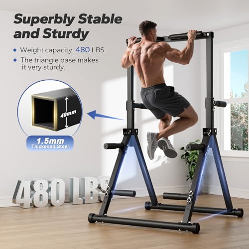 Foldable Pull Up Bar Free Standing, Strength Training Pull-up Bars Adjustable Pull Up Station, Power Tower Pull Up Bar Mul...