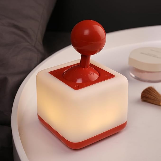Night Light Lamp Rocker Night Light, 2-Speed Timer Bedside Night Lamp Rechargeable USB Lamp Side Table Light Night Rising Lamp LED Companion Light(Rocker Red)