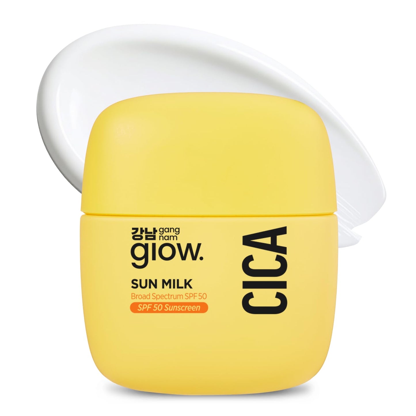 GANGNAM glow CICA SUN MILK, Moisturizer with SPF 50, Invisible Broad Spectrum Sunscreen for Face, No White Cast, Sun Protection