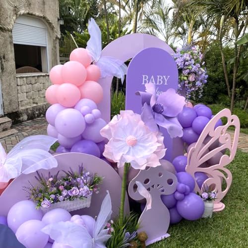 Pink and Purple Party Balloons, 50Pcs 12 Inch Purple Pink Balloons, Metallic Pink Purple Latex Balloons Birthday Party Bal...