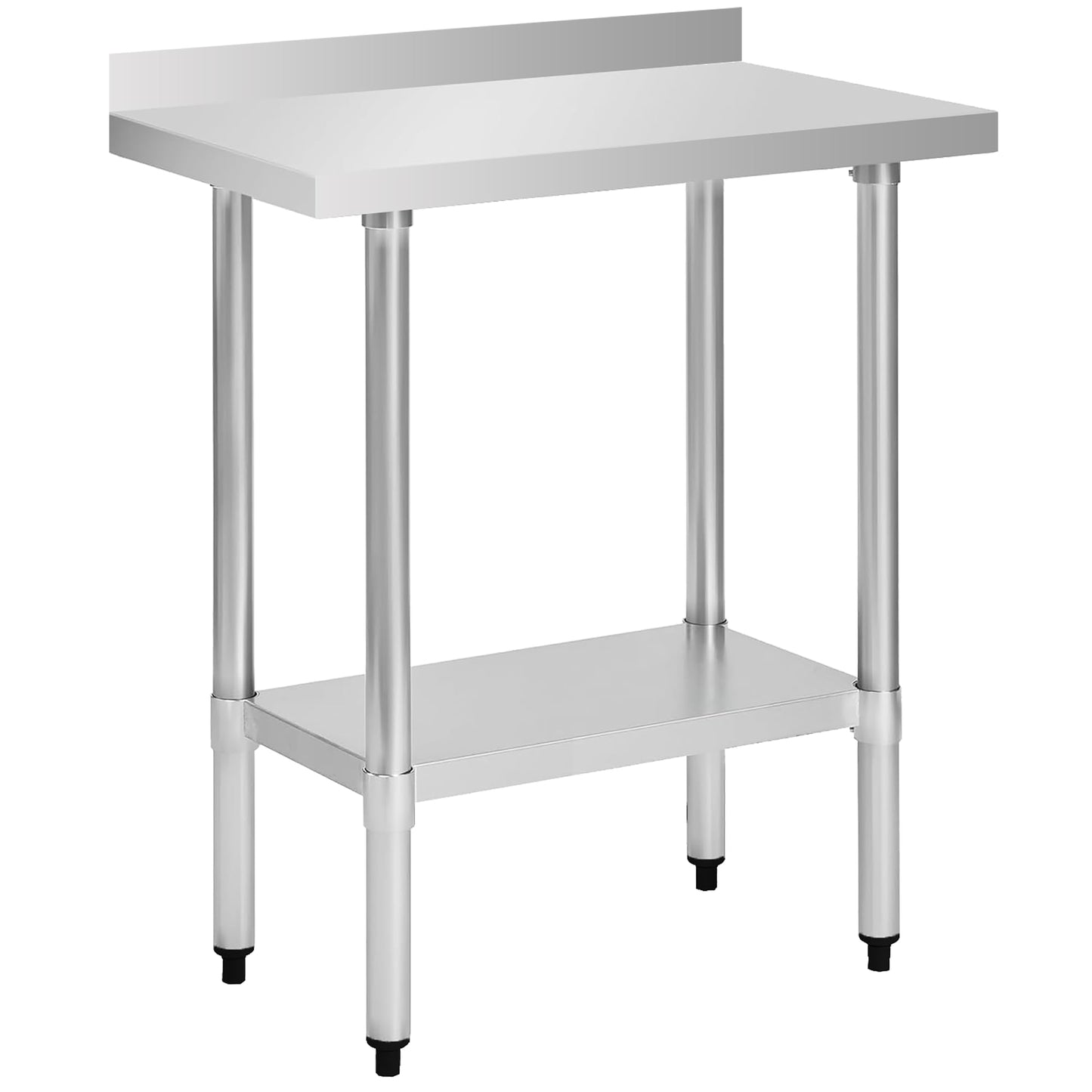 okeyolive Stainless Steel Work Table 18 x 30 Inch, NSF Commercial Prep Table with Undershelf, Heavy Duty Food Prep Workstation with Backsplash