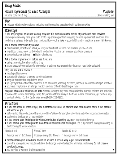Wellness Basics Mini Nicotine Lozenge 2mg | Stop Smoking Aid | Mint Flavor | 135 Count | Pack of 5 Vials | Reduces Craving...
