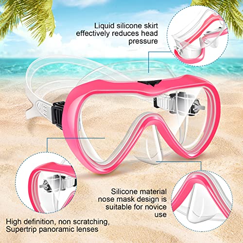 Supertrip Adult Swim Goggles, 2 Pack Snorkel Diving Mask with Nose Cover, Tempered Glass Scuba Swim Mask Snorkeling for Ad...