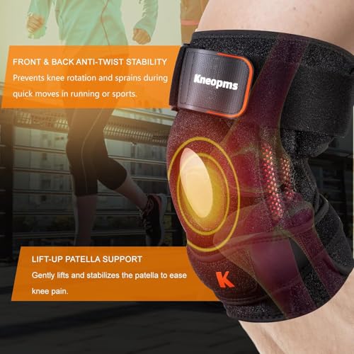 2-in-1 Professional Knee Brace for Pain Relief,Adjustable Knee Support with Patella Pad & Side Stabilizers, Compression Kn...