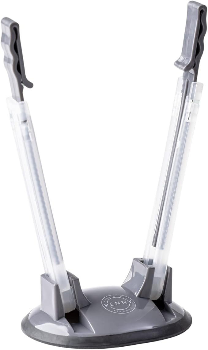 PPP Freezer Bag Stands (2 Pack) | Baggy Rack Holder for Food Prep Bag | Meal Planning | Ziploc Bag Holder | Adjustable Freezer Bag Holder Stand | Hands Free Baggie Holder | Non-Slip Rubber Base (Grey)