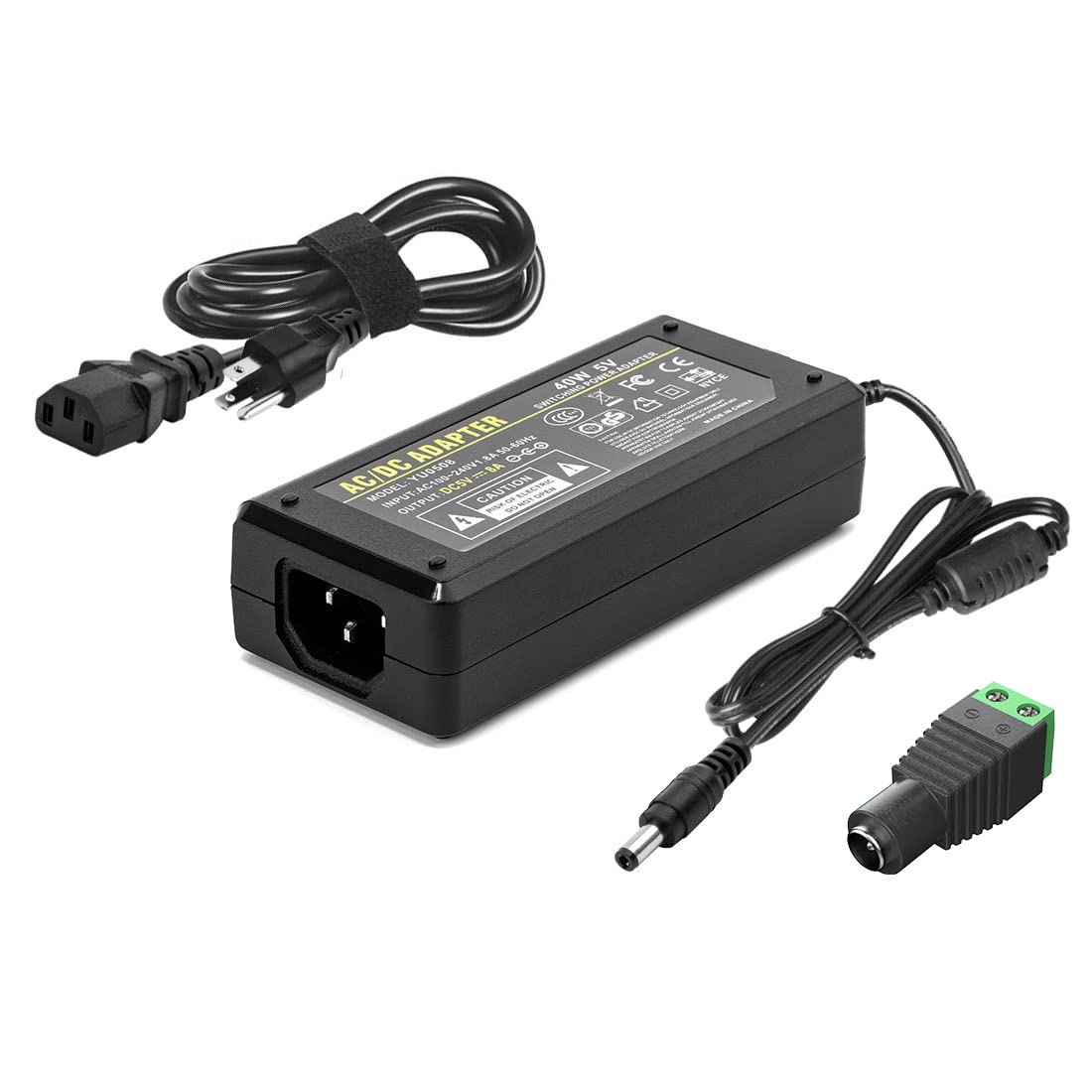BTF-LIGHTING Power Adapter Converter 5V 8A 40W DC 5.5x2.5mm for LED Strip WS2812B WS2811 WS2813 SK