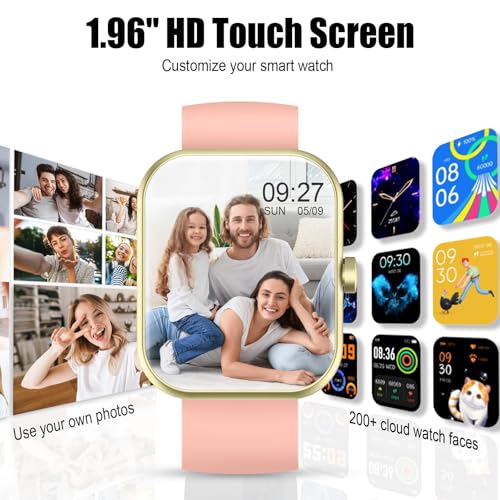 Smart Watch for Men Women, 2026 Release (Answer/Make Call) 1.96" HD Fitness Tracker Running Watch,IP68 Waterproof, Pedomet...