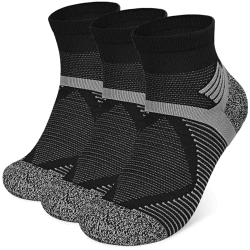HIKERHEAVENLAR Compression Quarter Hiking Sports Socks Men Women Walking Running Cycling Socks Cushion Fast-drying Breathable