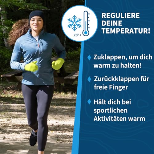 TrailHeads Women’s Fingerless Mittens - Lightweight Convertible Running Mitten