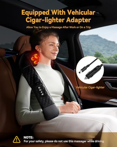 Shiatsu Neck and Back Massager with Heat, Neck and Shoulder Massager, 4D Deep Tissue Kneading Massage for Leg, Full Body M...