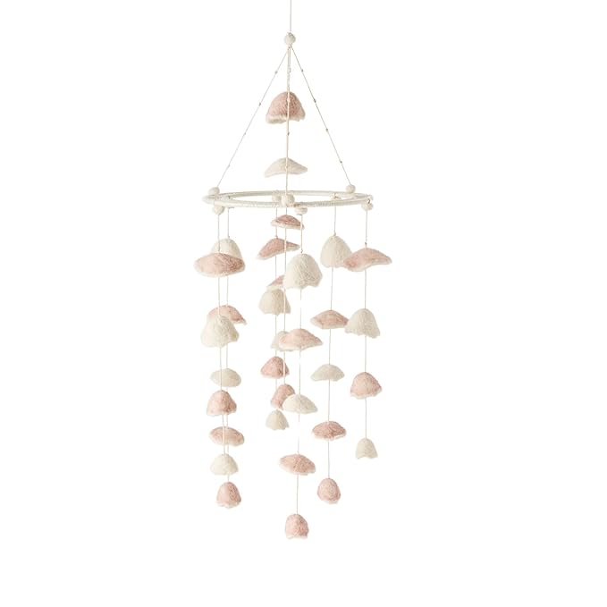 Pehr Classic Wool Felt Mobile, Floret | Handmade Nursery Décor | Includes Gift Box | Ethical & Enchanting | 28” x 9”