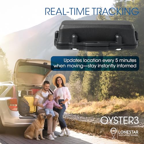 Lonestar Tracking Oyster3 Hidden GPS Tracker – 4G & 5G Waterproof Vehicle & Trailer Tracker – Anti-Theft Car, Long Battery...