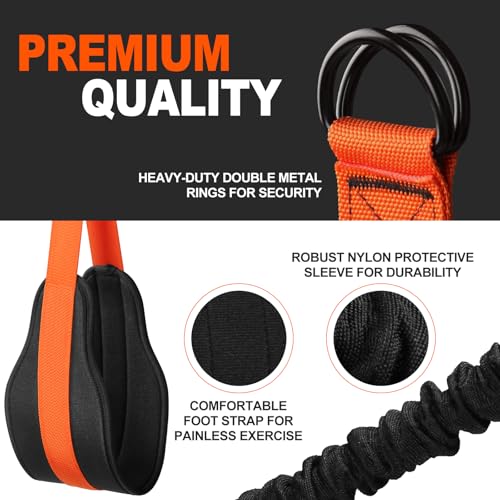 Pull Up Assistance Bands Set - 4 Heavy Duty Resistance Bands 300lbs, Adjustable Weight/Size with Footrest for Home Gym Str...