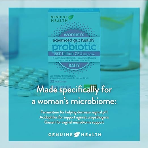 Genuine Health Women's Daily Probiotic, Helps Promote Healthy Digestion, Gut Health & Vaginal & Skin Health, Multi-Strain Formula (60 Count)