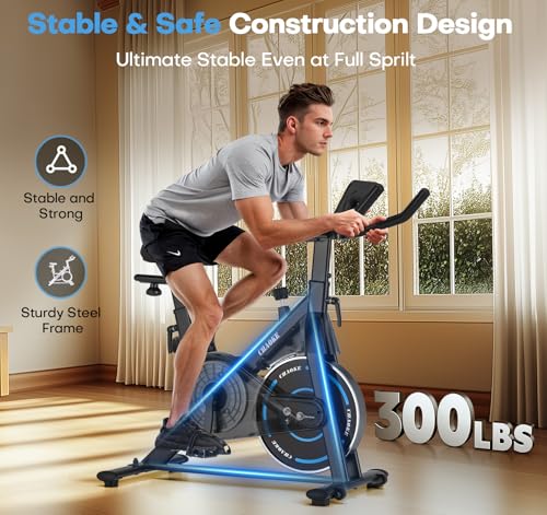 CHAOKE Exercise Bike, Quiet Adjustable Magnetic Stationary Bike for Home Cardio with App Compatible, 350LB Weight Capacity...