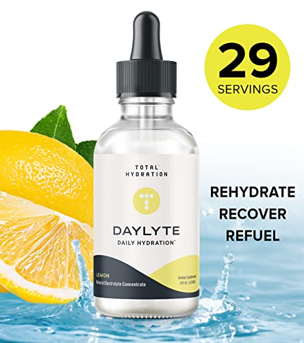 Daylyte Electrolyte Drops, Lemon, Sugar Free Daily Hydration Supplement with Magnesium, Calcium, & Zinc (29 Servings)