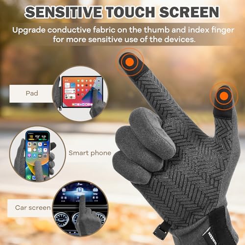 Sukeen Lightweight Running Gloves for Women Touchscreen Anti-Slip Liner Gloves Winter Warm Gloves for Cycling, Driving, So...