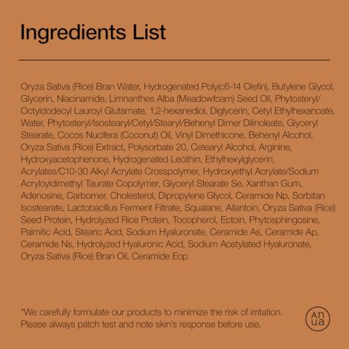 ANUA Rice 70 Intensive Moisturizing Milk, Hydrating Face Lotion, Niacinamide, Ceramides, All Skin Types, Sensitive, Skin M...