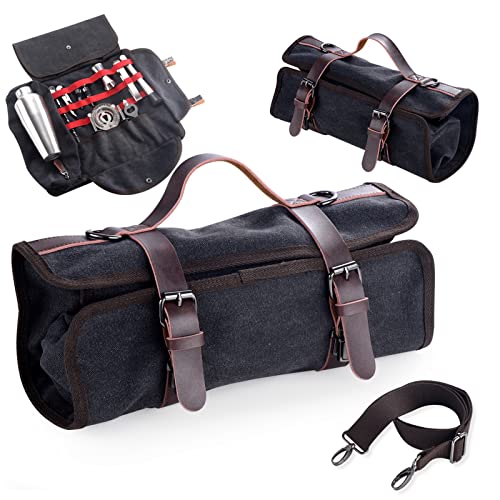TREELF Portable Bartender Bag Travel Bartender Bag Canavs Bar Kit Bag for Carrying Bar Tools Perfect Storage (Bag Only) (B...