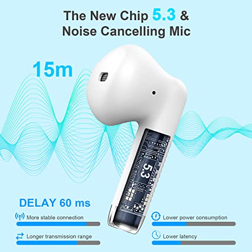 Jxrev Wireless Earbuds, Bluetooth 5.4 Headphones in Ear with Noise Cancelling Mic, Earbuds Stereo Bass, IP7 Waterproof Spo...
