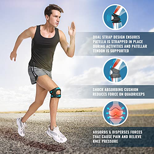 Fit Geno Patella Knee Brace for Women and Men, Patellar Tendon Support Strap with Side Stabilizers, Knee Band with Patella...
