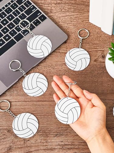 Taiyin 18 Pcs Large Size Volleyball Keychain Bulk DIY Sublimation Sports Charms Stuff Gifts Keychain for Team Party Favor...