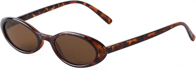 VIA LEECA Trendy Oval Sunglasses Women 90’s Vintage Sun Glasses Fashion Tinted Glasses UV400 Protection