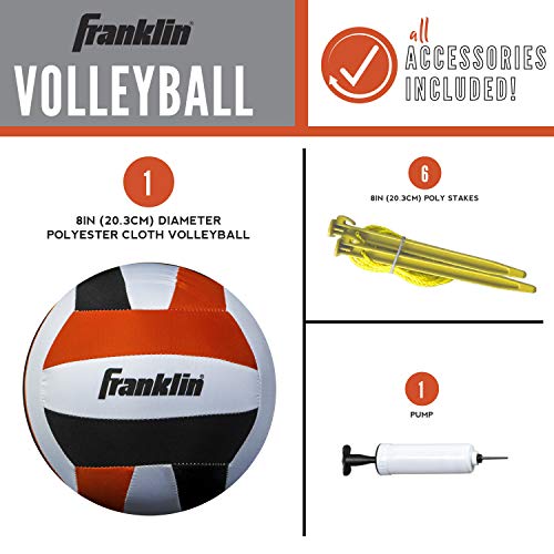 Franklin Sports Outdoor Volleyball Net Sets - Beach + Backyard Portable Volleyball Net with Poles - Complete Outdoor Volle...