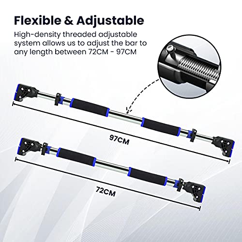 Pull Up Bar for Doorway Chin Up Bar, No Screws Door Frame Width Locking Adjustable 72-97cm (28-38 in) Body Fitness Trainin...