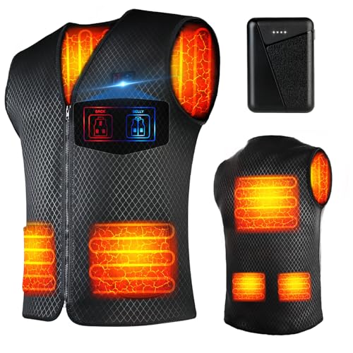 TZLLMFU Heated Vest for Men Women - Heating Vest with Battery, Dual-Control Heated Clothing for Cycling Hunting Hiking