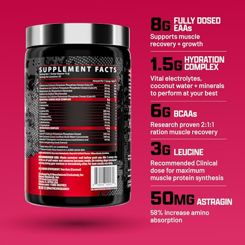 Nutrex Research EAA Hydration | EAAs + BCAA Powder | Muscle Recovery, Strength, Muscle Building, Endurance | 8G Essential ...