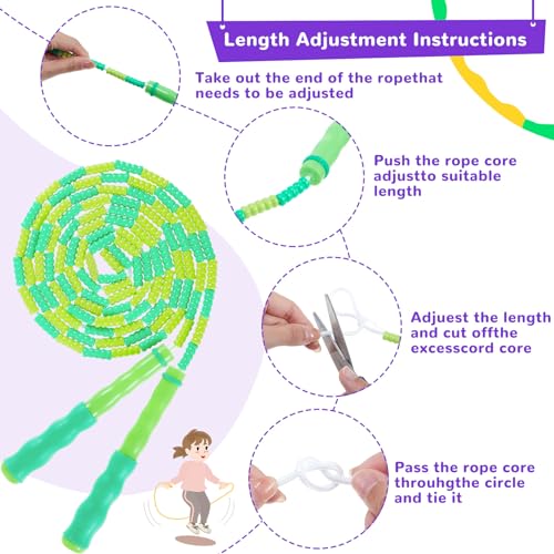 Silipull 8 Pcs Toy Hoop and Jump Rope Set for Kids Include 4 Skipping Rope and 4 Detachable Weight Size Hoop Gymnastic Fit...