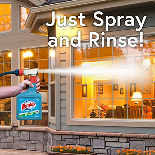Windex Outdoor Window and Glass Cleaner for Hose Ammonia Free, Concentrated Formula for Deep Outdoor Clean, Patio Cleaner,...