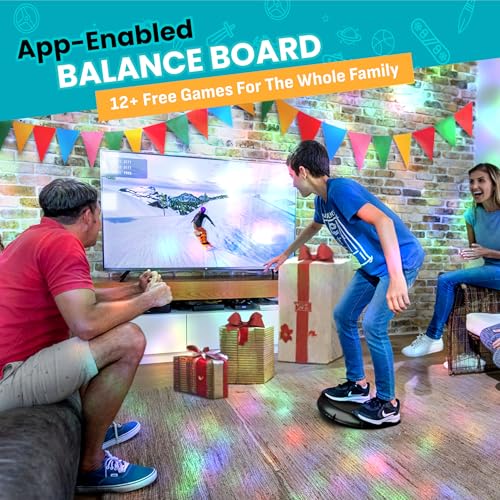 GoBalance Board - App-Enabled Balance Board. Smart Bluetooth Sensor, 12 FREE Interactive Games - Fun, Balance Training and...