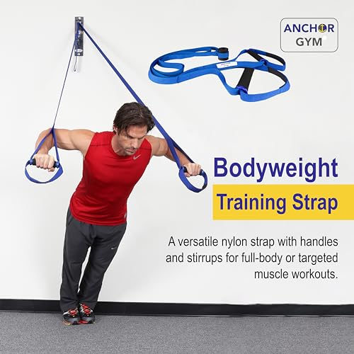 Anchor Gym Body Weight Resistance Straps - Adjustable Body Weight Training Straps, Stretching & Full-Body Training - Exerc...