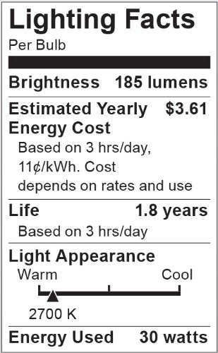 Satco S3210 R20 Light Bulb, 30W Medium Base, Frosted Glass, 120V