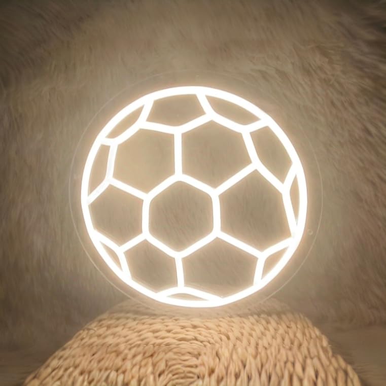 Soccer Neon Sign  Dimmable Led Neon Signs For Wall Decor  Football Neon Light Usb-Powered  Sports Neon Sign For Bedroom  Sports Cave  Kids Rooms | Unique Holiday/Birthday Gifts For Teen Boys & Soccer Fans