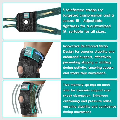 ZEAZEN Knee Brace for Men & Women – Adjustable Compression Support, Patella Tendon Stabilizer, Pain Relief for Arthritis, ...