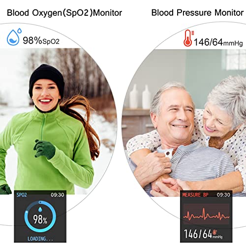 Popglory Smart Watch, Smartwatch with Blood Pressure, Blood Oxygen Monitor, Fitness Tracker with Heart Rate Monitor, Full ...