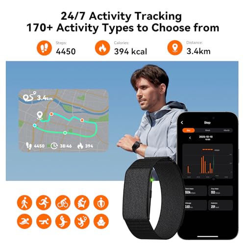 iSo Tech Smart Bracelet for Men Women, Activity Health Fitness Trackers with 60-Day Battery Life, 24/7 Continuous Heart Ra...