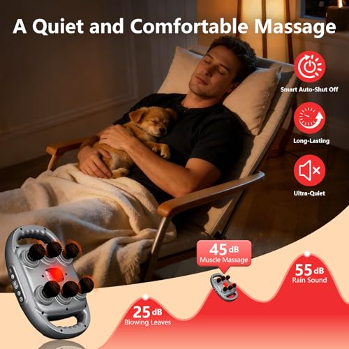 Gaolerbee 6-Head Massage Gun Deep Tissue Back Massager - 9Levels & 9Modes Electric Massagers Effectively Relieves General ...