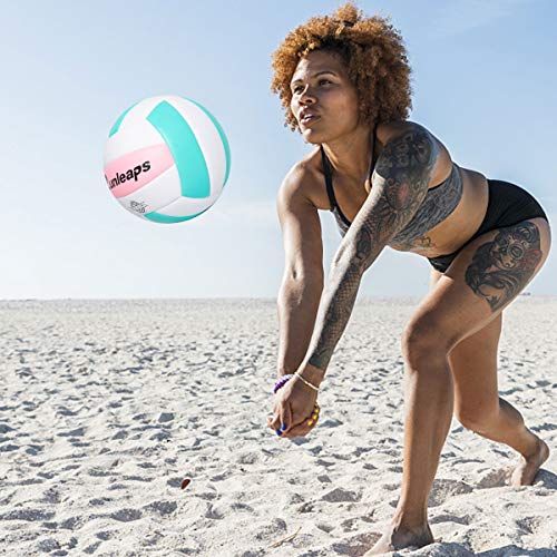Runleaps Volleyball, Waterproof Indoor Outdoor Volleyball for Beach Game Gym Training (Official Size 5)
