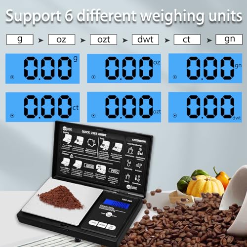 Weigh Gram 200g Digital Pocket Gram Scale 0.01g Accuracy, 200g x 0.01g Mini Digital Grams Scale, Small Food Scale, Jewelry...