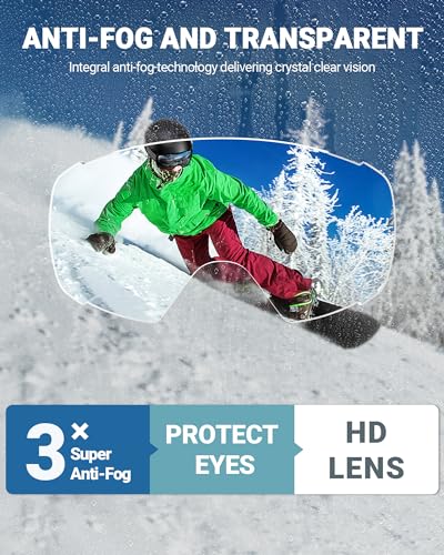 OutdoorMaster Ski Goggles with Cover Snowboard Snow Goggles OTG Anti-Fog