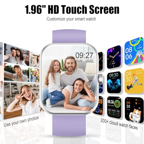 Smart Watch for Men Women, 1.96" Fitness Tracker Running Watch (Answer/Make Call), IP68 Waterproof, Pedometer, Sleep/Step/...