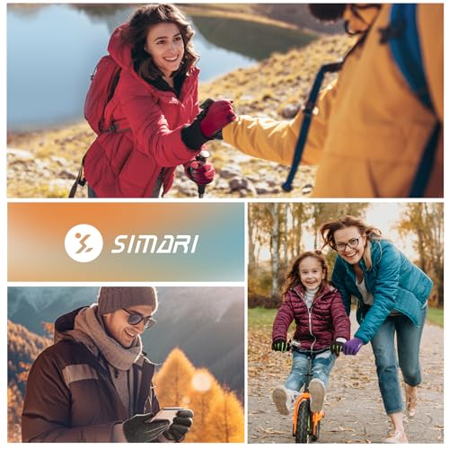 SIMARI Winter Gloves Women Men Ski Snow Gloves Liner Thermal Warm Touch Screen, Suit for Running, Cycling, Biking, Hiking,...