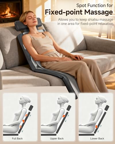 Snailax Full Body Massage Mat with Heat, Vibrating & Heating Massage Pad for Sofa, Recliner, Bed, Deep Kneading Shiatsu Ba...