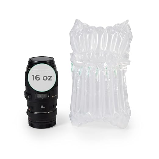 IDL Packaging Inflated 16 oz Bottle Air Bags, Self Sealed, Pack of 1 - Reusable Air Column Bags for Packing, Travel and Shipping - Cushioning Protector for Glass, Ceramic, Breakables